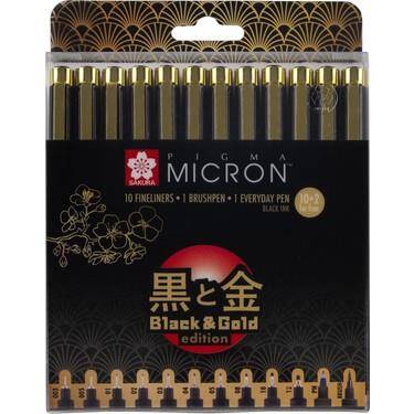 Sakura Pigma Micron Black & Gold Edıtıon Set 12'Li