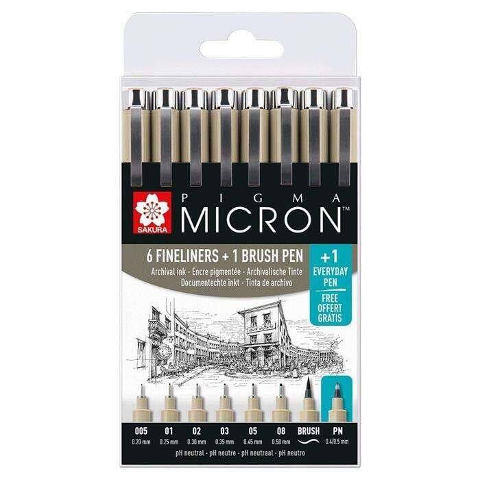Sakura Pigma Micron Siyah Set 7+1'Li