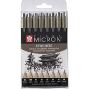 Sakura Pigma Micron Black Set of 8