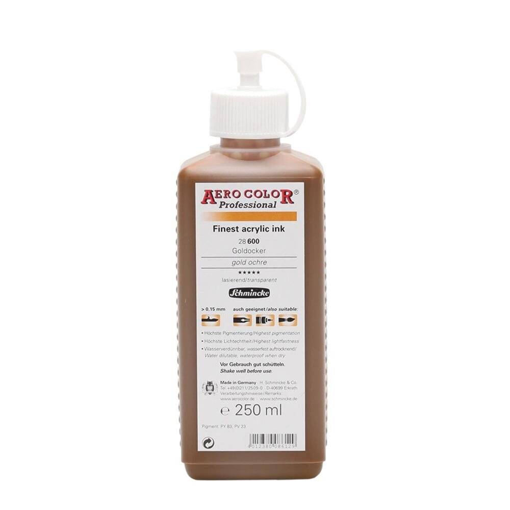 Schmincke Aero Color Akrilik Mürekkep 250 ml 600 Gold Ochre