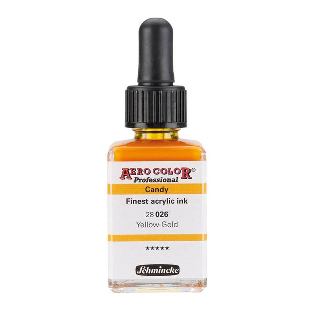 Schmincke Aero Color Akrilik Mürekkep 28 ml 026 Yellow Gold