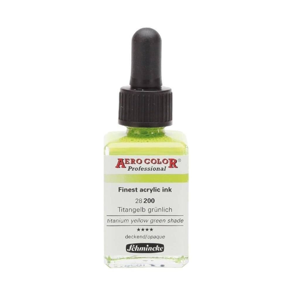 Schmincke Aero Color Acrylic Ink 28 ml 200 Titanium Yellow Green Shade