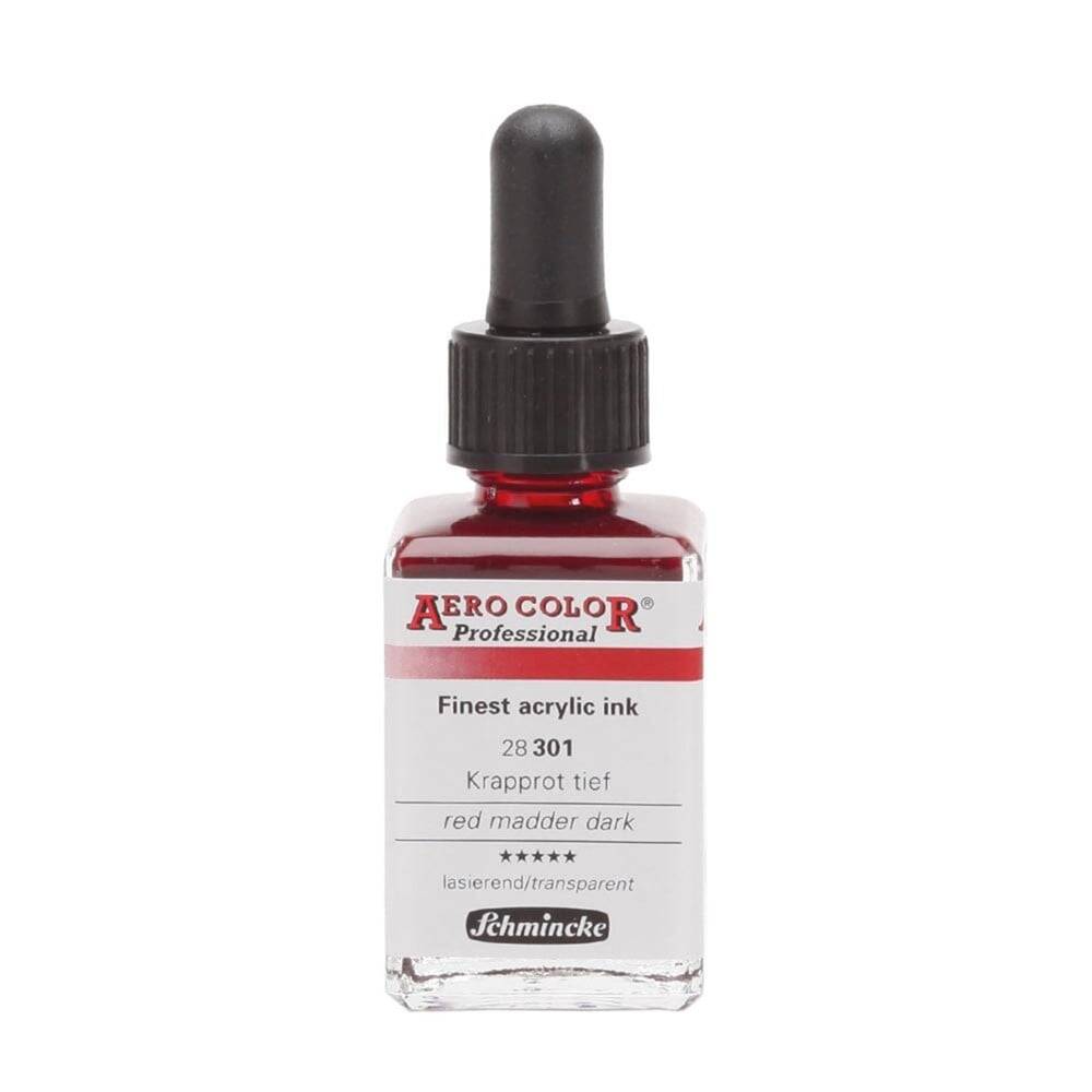 Schmincke Aero Color Acrylic Ink 28 ml 301 Red Madder Dark