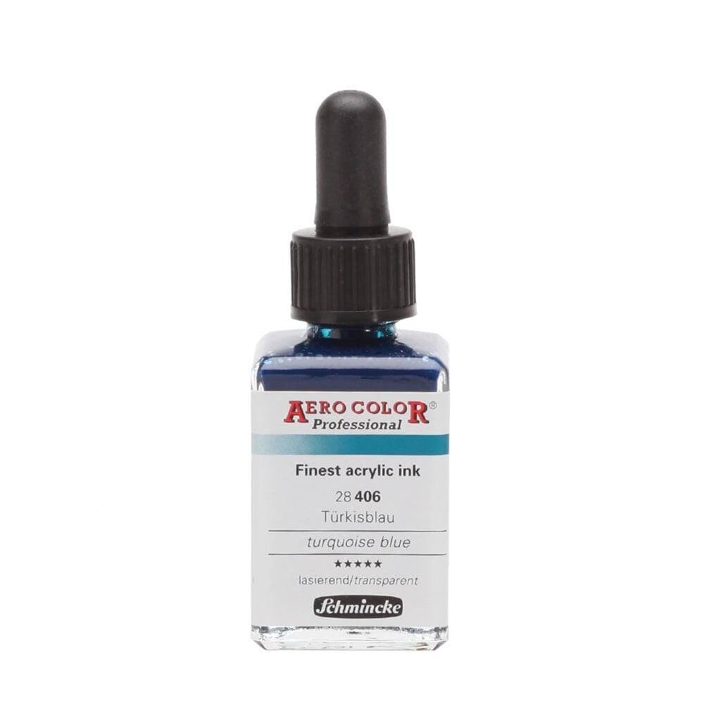 Schmincke Aero Color Akrilik Mürekkep 28 ml 406 Turquoise Blue