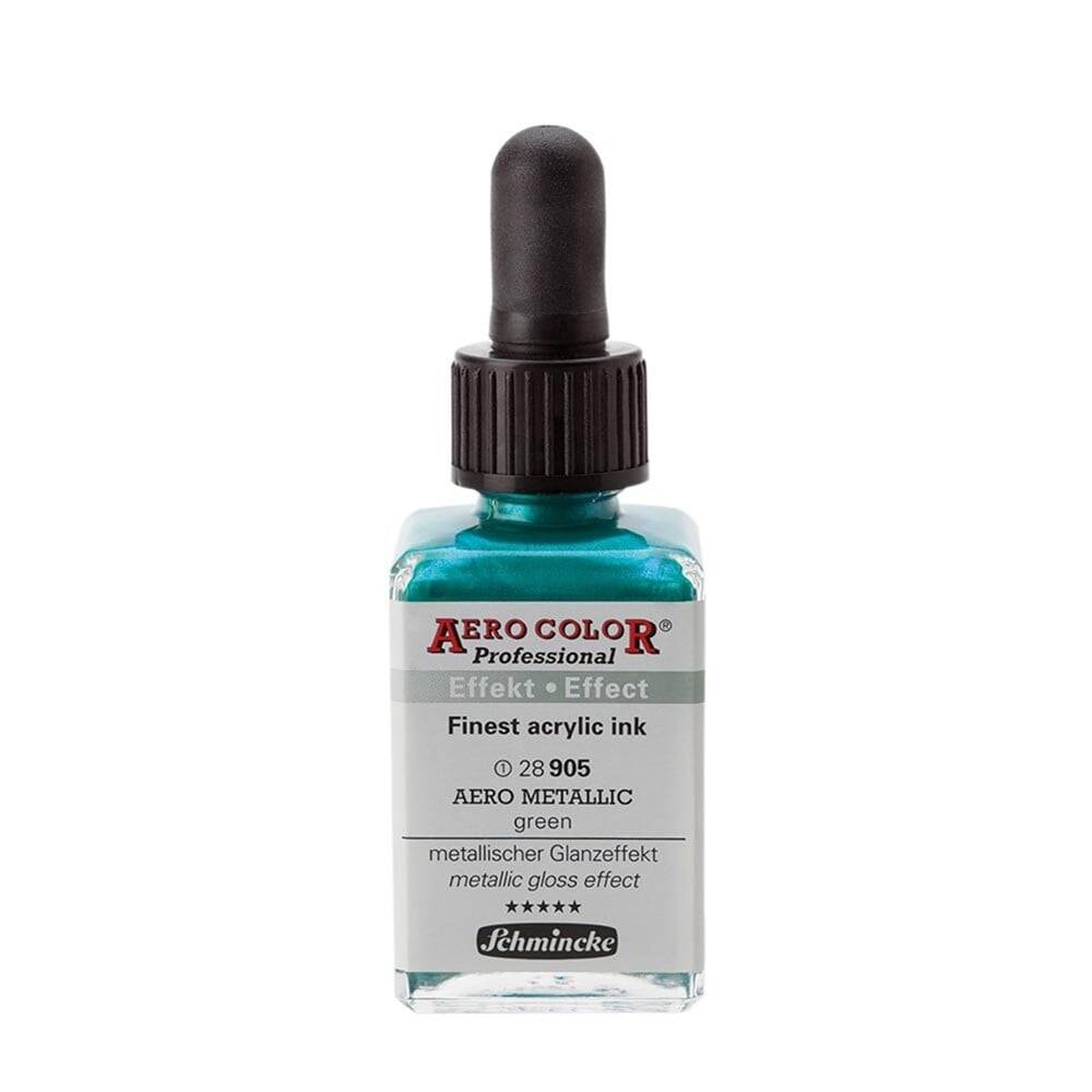 Schmincke Aero Color Akrilik Mürekkep 28 ml 905 Aero Metallic Green