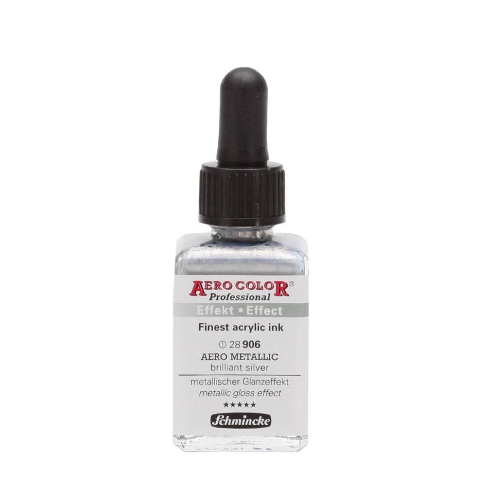 Schmincke Aero Color Akrilik Mürekkep 28 ml 906 Aero Metallic Brill.Silver