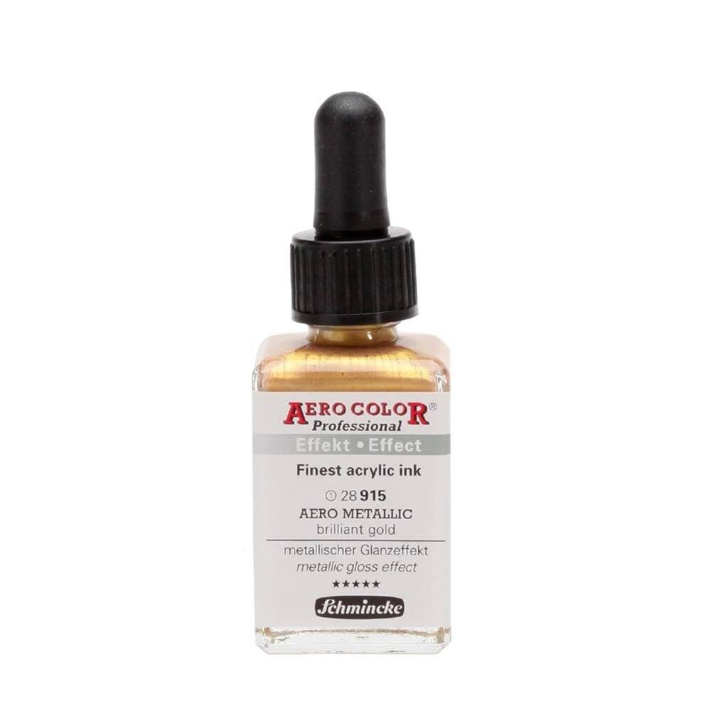Schmincke Aero Color Akrilik Mürekkep 28 ml 915 Aero Metallic Brilliant Gold