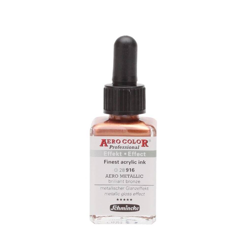 Schmincke Aero Color Akrilik Mürekkep 28 ml 916 Aero Metallic Brilliant Bronze