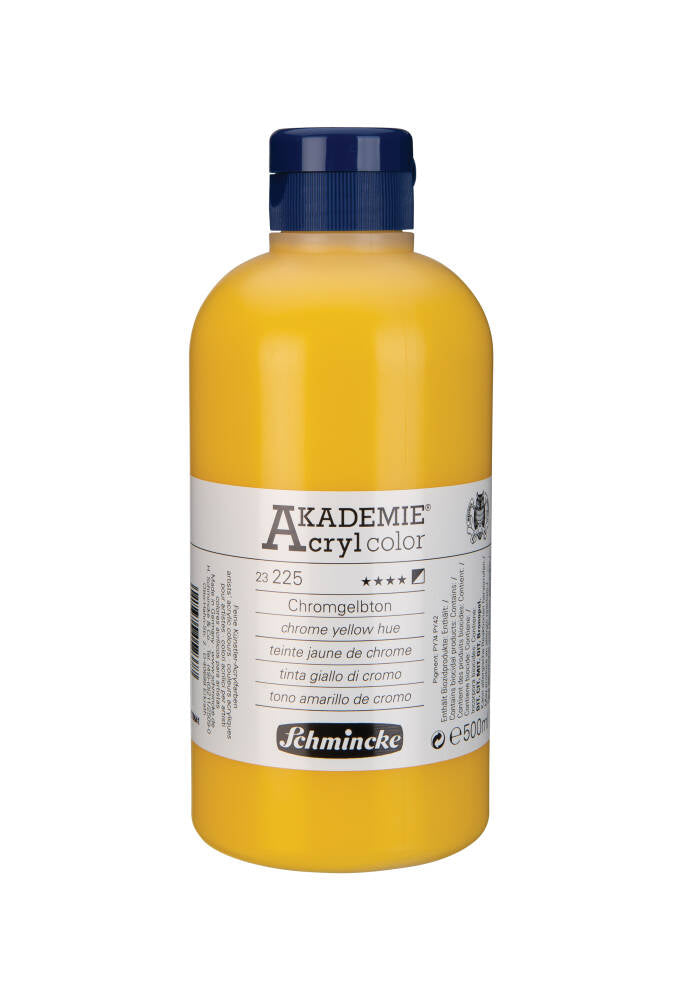 Schmincke Akademie Acrylic Paint 500 ml 225 Chrome Yellow Hue