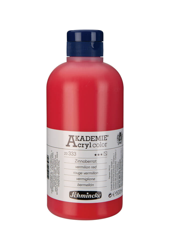 Schmincke Akademie Acrylic Paint 500 ml 333 Vermilion Red