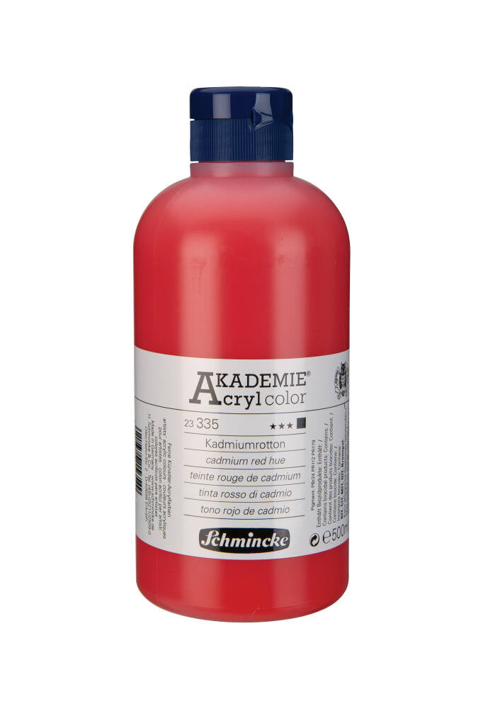 Schmincke Akademie Acrylic Paint 500 ml 335 Cadmium Red Hue