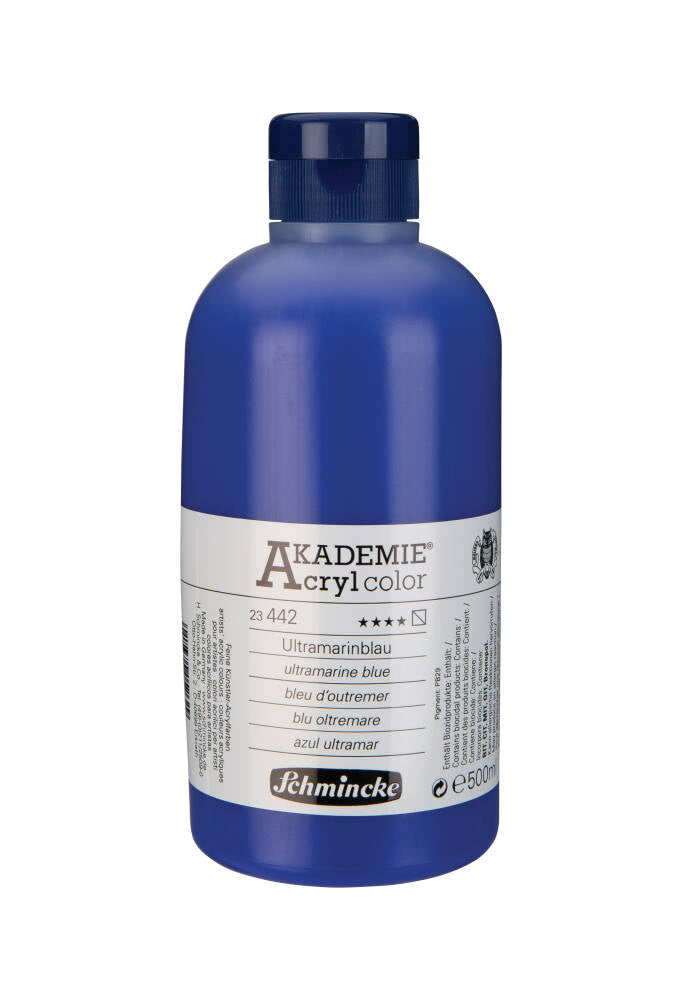 Schmincke Akademie Acrylic Paint 500 ml 442 Ultramarine Blue