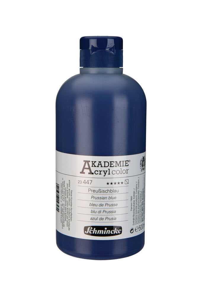 Schmincke Akademie Acrylic Paint 500 ml 447 Prussian Blue
