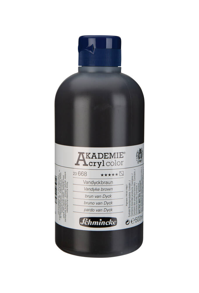Schmincke Akademie Acrylic Paint 500 ml 668 Vandyke Brown