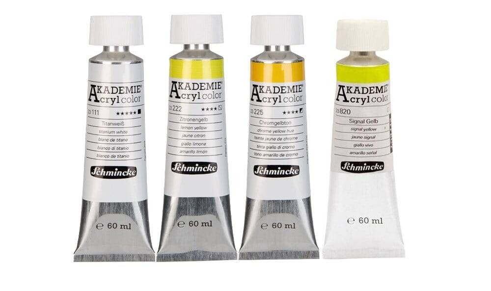 Schmincke Akademie Acrylic Paint Set 4 x 60 ml (Basic Light Colors)