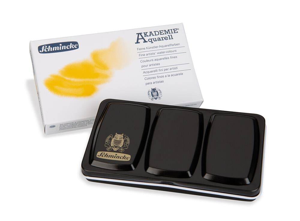 Schmincke Akademie Aquarell Metal Kutu Sulu Boya Seti 12 X Yarım Tablet 75112