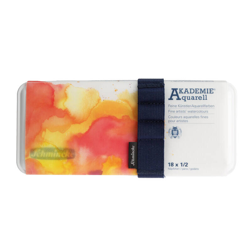 Schmincke Akademie Aquarell Plastik Kutu Sulu Boya Seti 18 x Yarım Tablet 75791