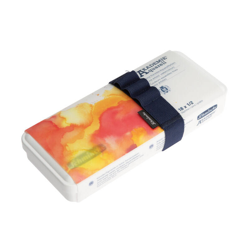 Schmincke Akademie Aquarell Plastik Kutu Sulu Boya Seti 18 x Yarım Tablet 75791