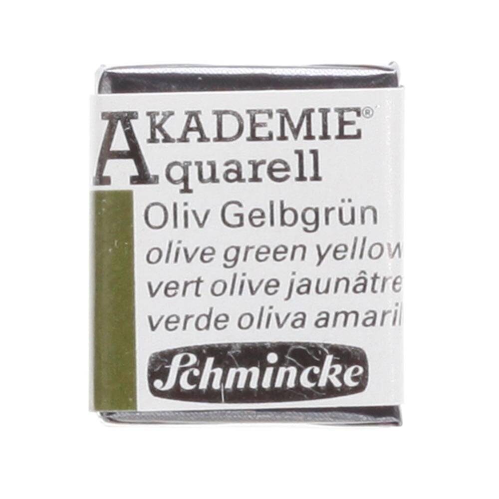 Schmincke Akademie Aquarell Half Pan Watercolor 554 Olive Green Yellowish