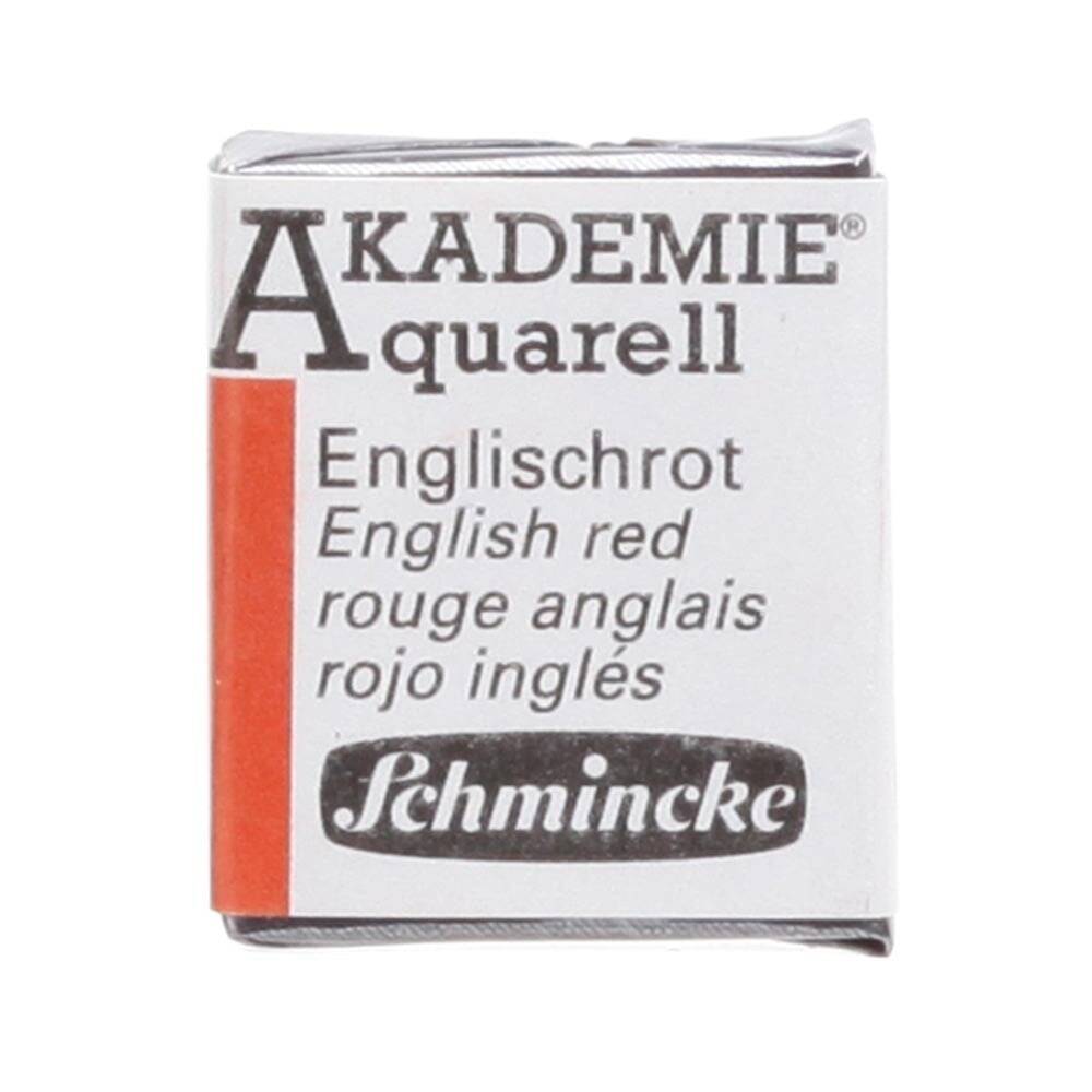 Schmincke Akademie Aquarell Half Pan Watercolor 666 English Red