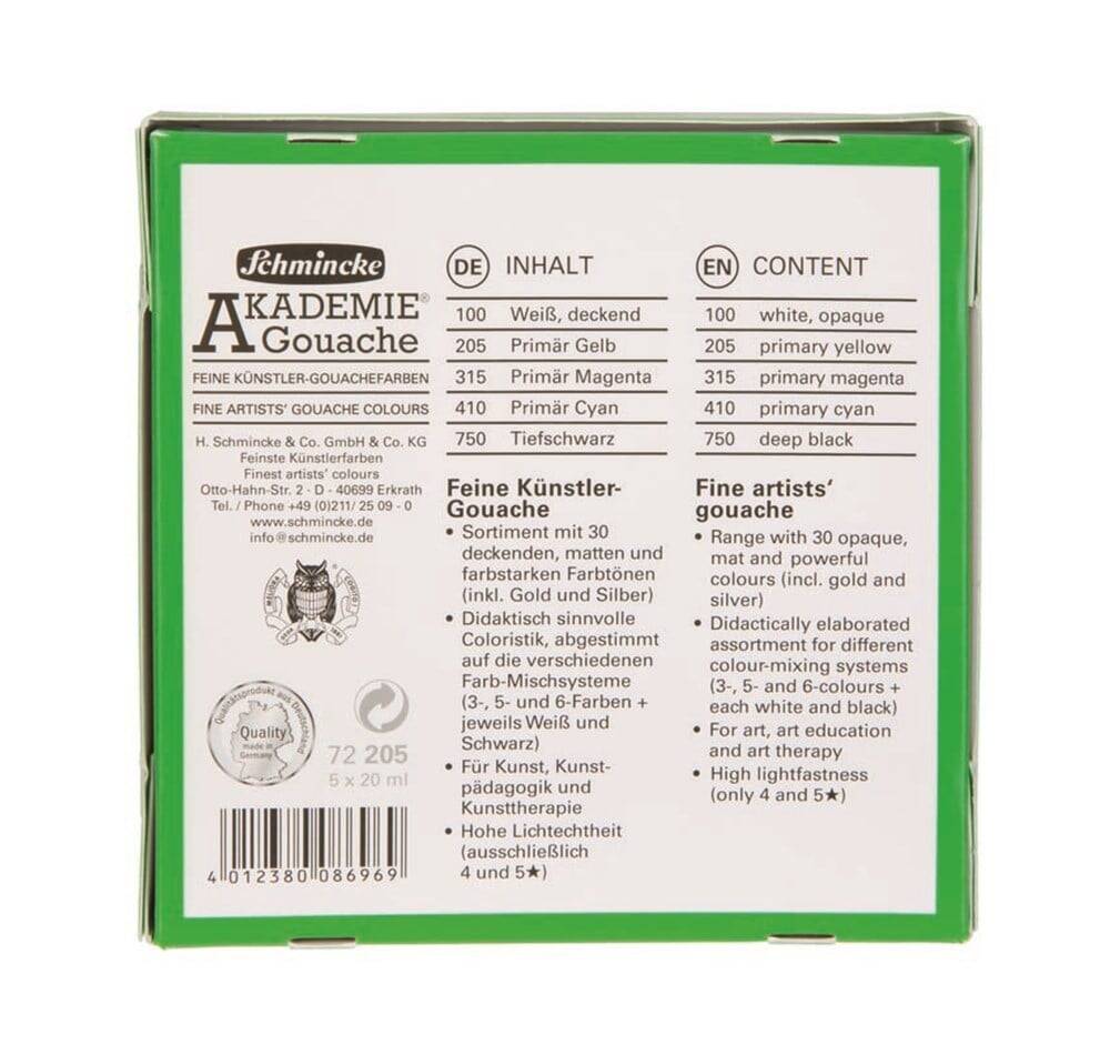 Schmincke Akademie Gouache Paint Set 5x20ml