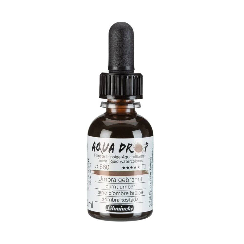 Schmincke Aqua Drop Liquid Watercolour Burnt Umber 30 ml