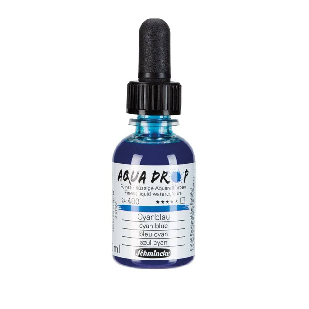 Schmincke Aqua Drop Liquid Watercolor Cyan Blue 30 ml
