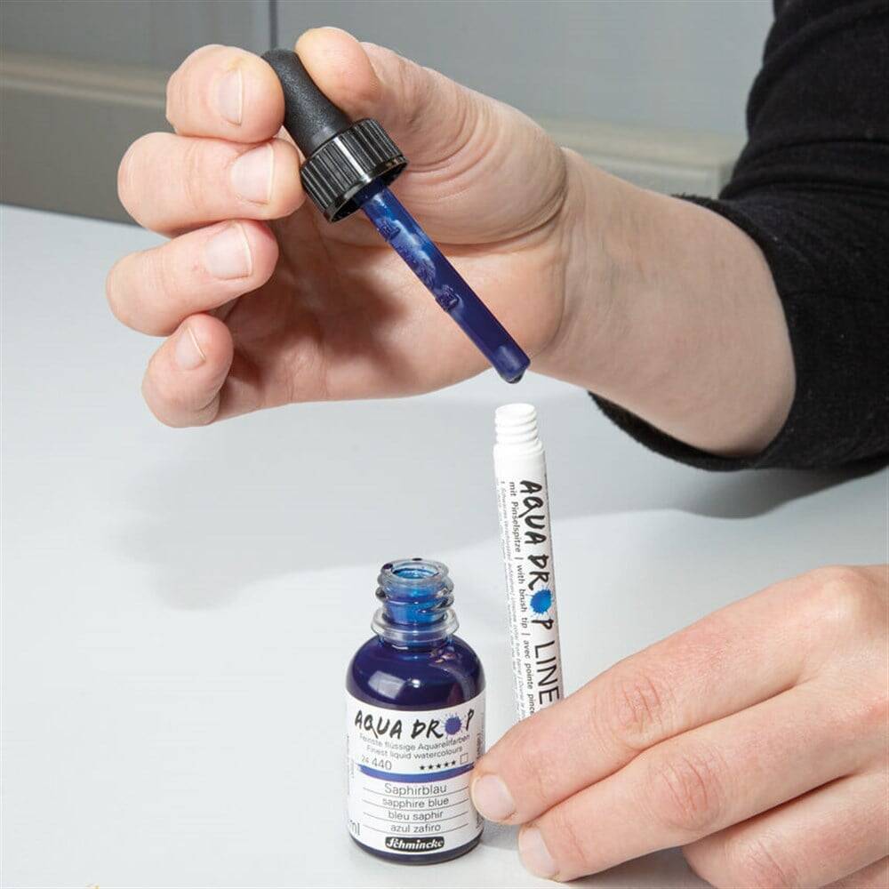 Schmincke Aqua Drop Liquid Watercolor Brush Tip Refillable Pen