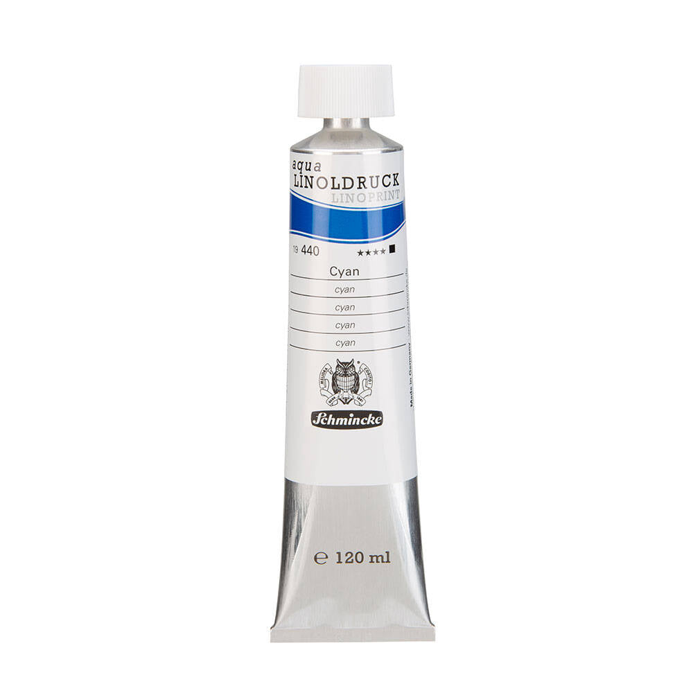 Schmincke Artist Aqua Linol Paint Cyan 120 ml