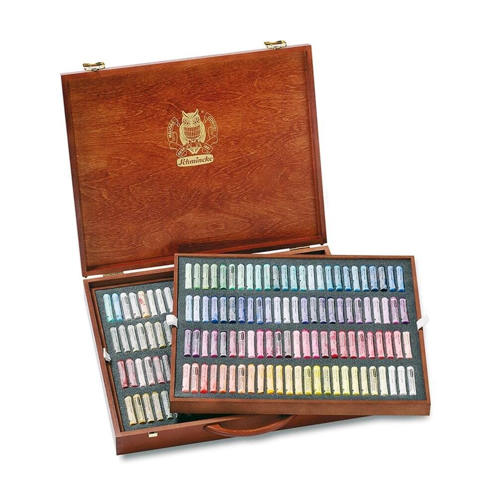 Schmincke Artist Soft Pastel Set in Wooden Box, 200 General Purpose Colors 77200