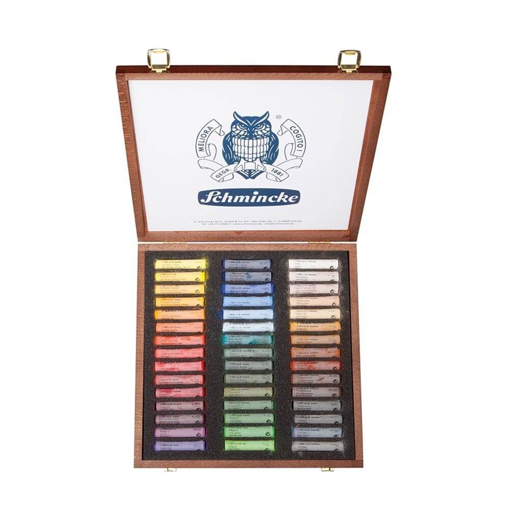 Schmincke Artist Soft Pastel Set in Wooden Box, 45 General Purpose Colors 77245