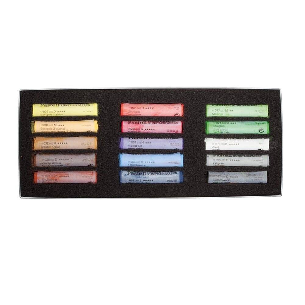 Schmincke Artist Soft Pastel Cardboard Box Pastel Set, 15 General Purpose Colors 77215