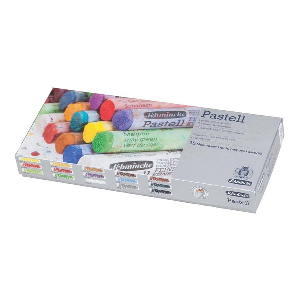 Schmincke Artist Soft Pastel Cardboard Box Pastel Set, 15 General Purpose Colors 77215