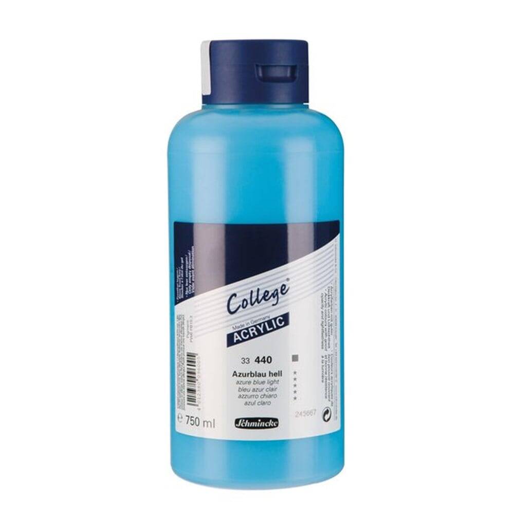 Schmincke College Acrylic Paint 750 ml 440 Azur Blue Light