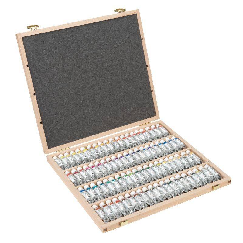 Schmincke Horadam Aquarell Wooden Box Artist Watercolour Set 80 x 5 ml Tube 74655