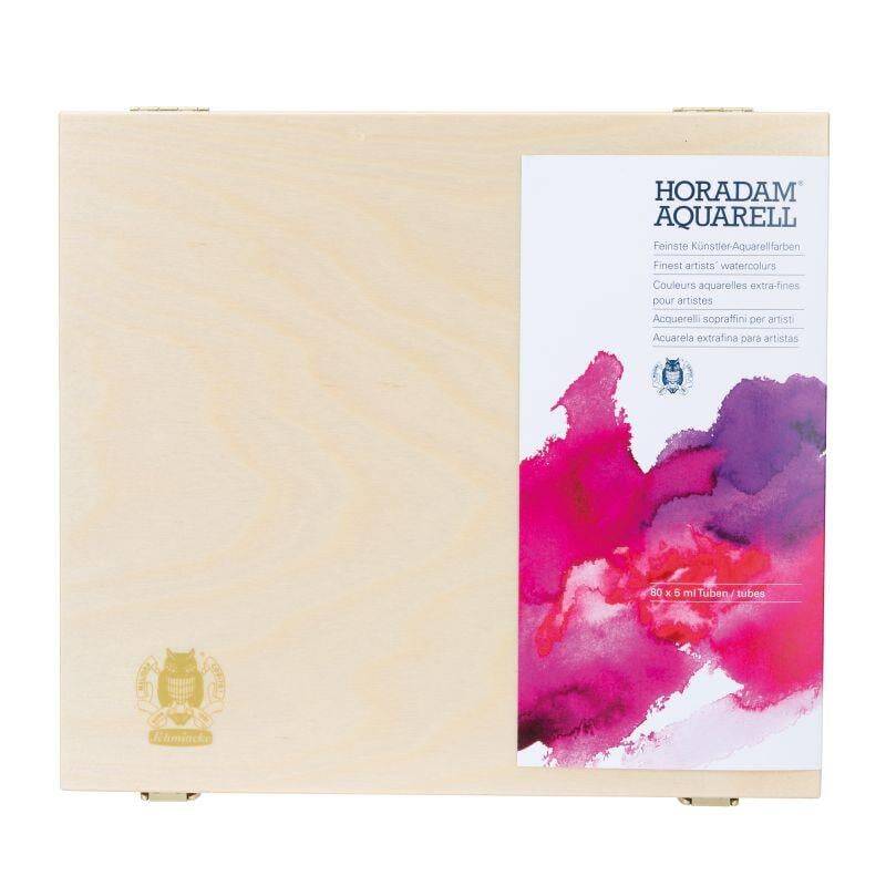Schmincke Horadam Aquarell Wooden Box Artist Watercolour Set 80 x 5 ml Tube 74655