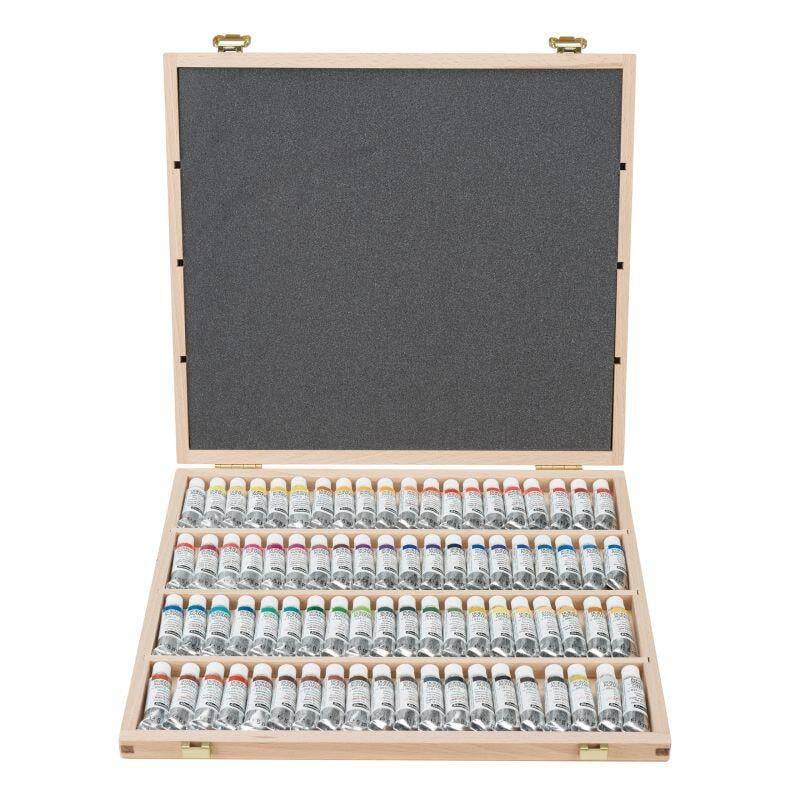 Schmincke Horadam Aquarell Wooden Box Artist Watercolour Set 80 x 5 ml Tube 74655