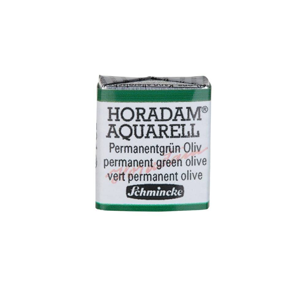 Schmincke Horadam Aquarell Artist Sulu Boya Yarım Tablet 534 Permanent Green Olive