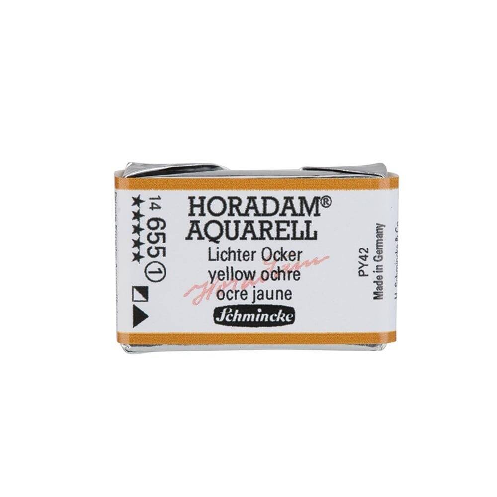 Schmincke Horadam Aquarell Artist Watercolor Full Pan Series 1 655 Yellow Ocher
