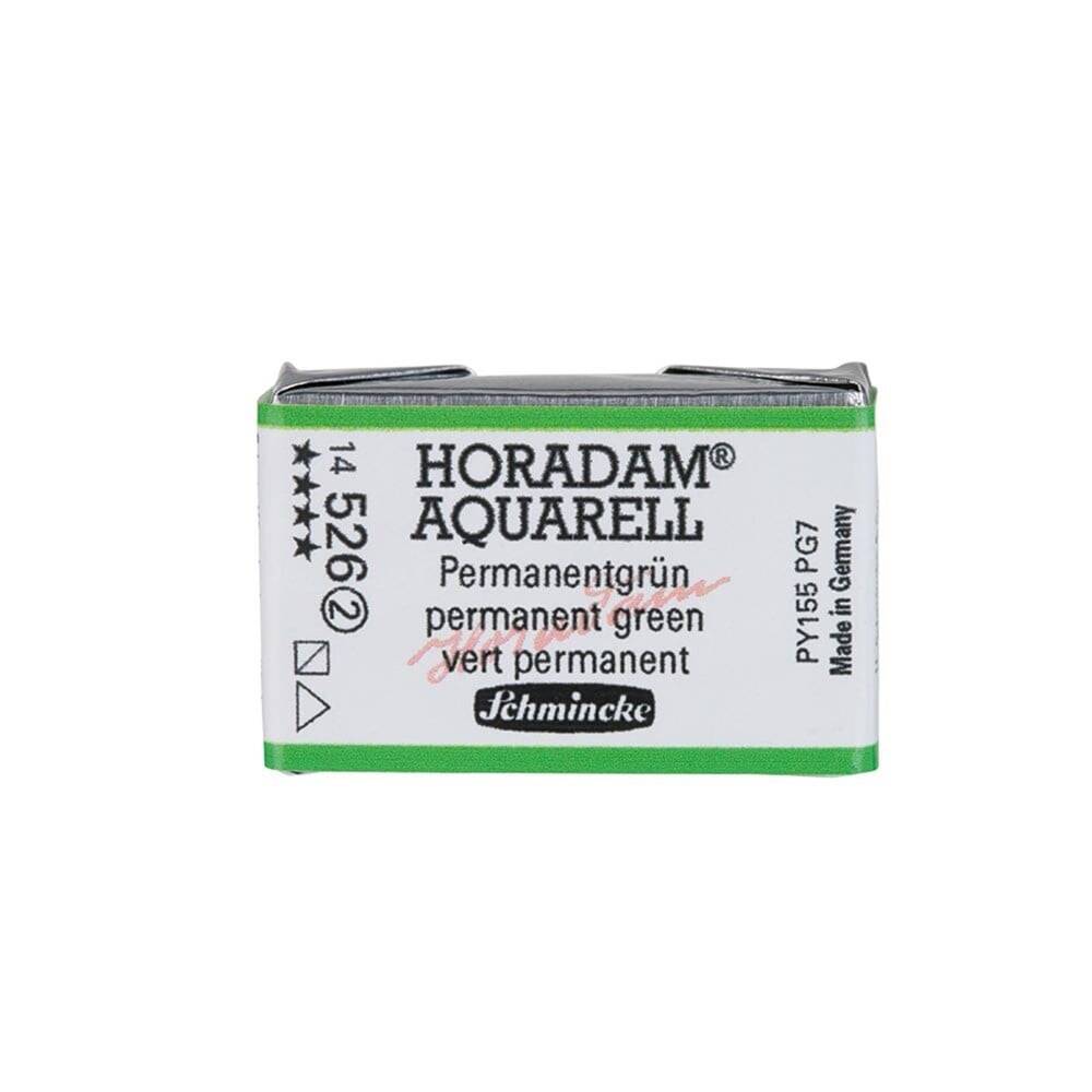 Schmincke Horadam Aquarell Artist Watercolor Full Pan Series 2 526 Permanent Green
