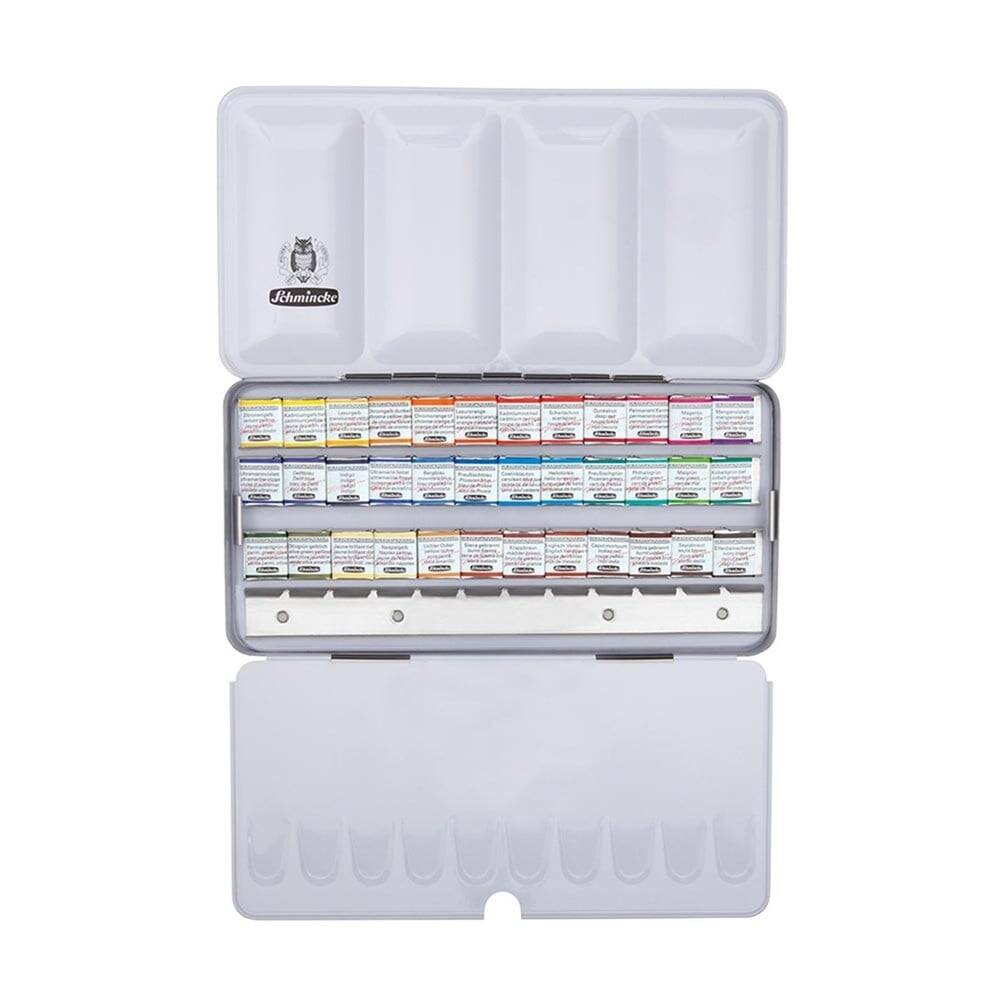 Schmincke Horadam Aquarell Metal Kutu Artist Sulu Boya Seti 36 X Yarım Tablet 74436