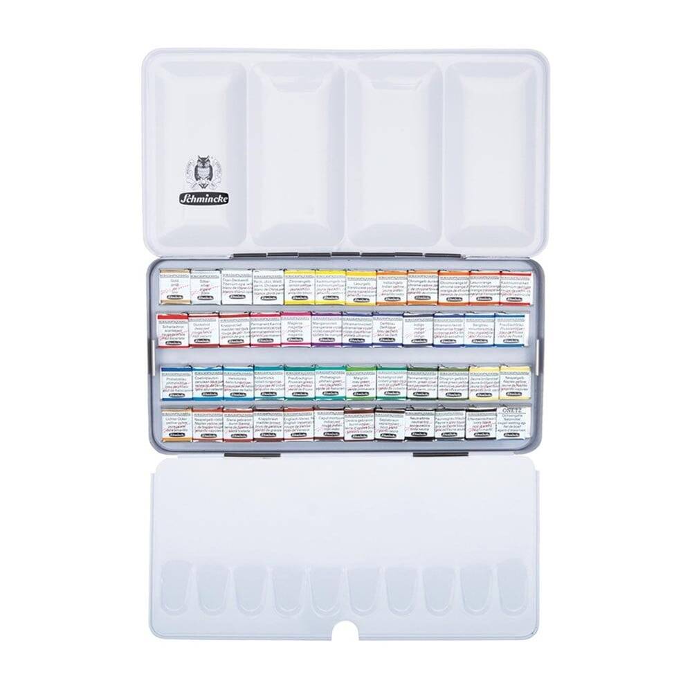 Schmincke Horadam Aquarell Metal Kutu Artist Sulu Boya Seti 48 X Yarım Tablet 74448