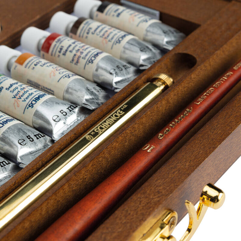Schmincke Horadam Aquarell Retro Renkler Ahşap Kutu Artist Sulu Boya Seti 12 x 5 ml Tüp