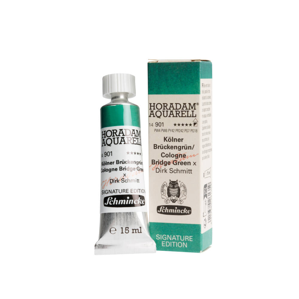 Schmincke Horadam Aquarell Artist Sulu Boya 15 ml 901 Cologne Bridge Green Signature Edition Özel Renkler