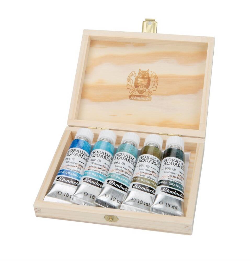 Schmincke Horadam Supergranulation Suluboya Glacier Set Ahşap Kutu 5x15 ml