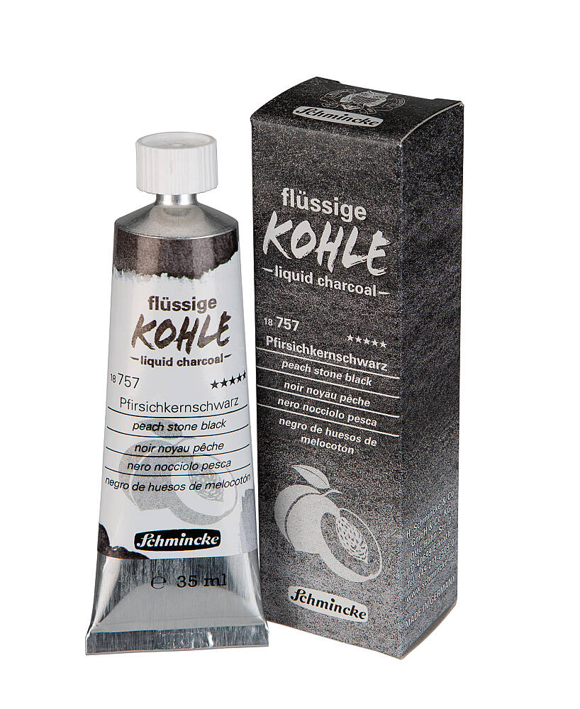 Schmincke Kohle Liquid Charcoal Peach Stone Black