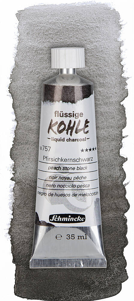 Schmincke Kohle Liquid Charcoal Peach Stone Black