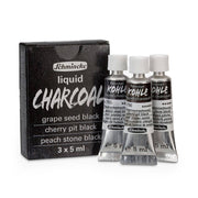 Schmincke Kohle Liquid Charcoal Liquid Charcoal Set 3 x 5 ml
