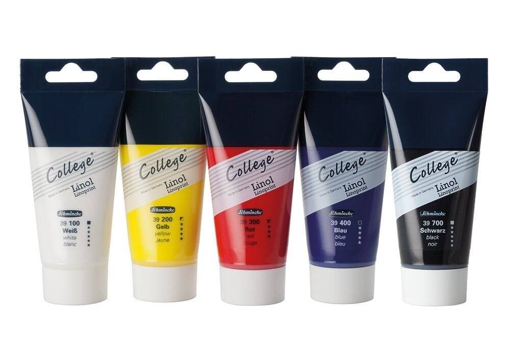 Schmincke Linoleum Printing Ink Paint Set 5x75 ml