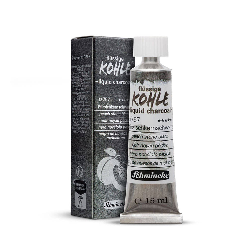 Schmincke Liquid Charcoal Peach Stone Black 15 ml